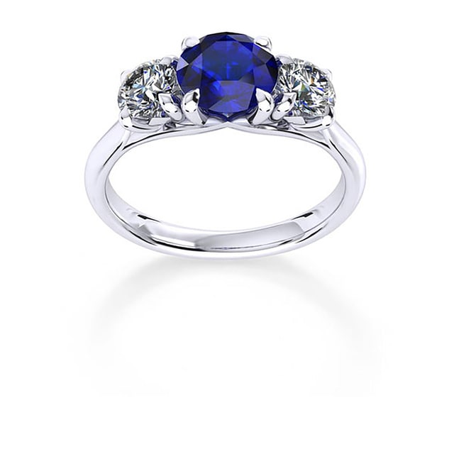 Mappin & Webb Ena Harkness 18ct White Gold And Three Stone 6mm Sapphire Ring