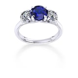 Mappin & Webb Ena Harkness 18ct White Gold And Three Stone 6mm Sapphire Ring