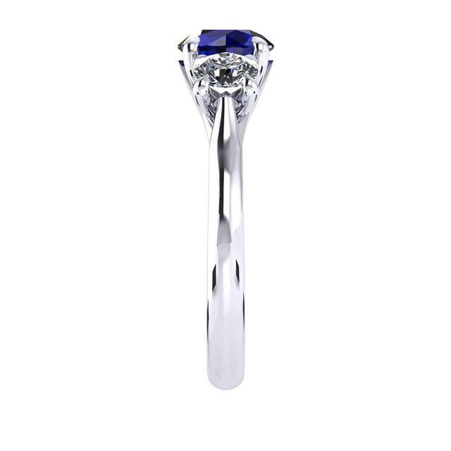 Mappin & Webb Ena Harkness 18ct White Gold And Three Stone 6mm Sapphire Ring