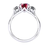 Mappin & Webb Ena Harkness 18ct White Gold And Three Stone 5mm Ruby Ring