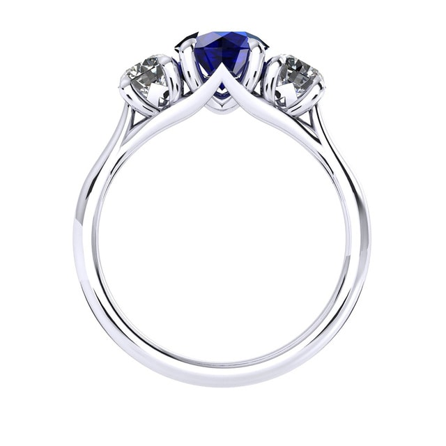 Mappin & Webb Ena Harkness 18ct White Gold And Three Stone 5mm Sapphire Ring