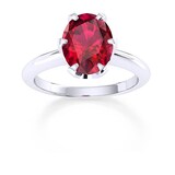 Mappin & Webb Hermione 18ct White Gold And 9x7mm Ruby Ring