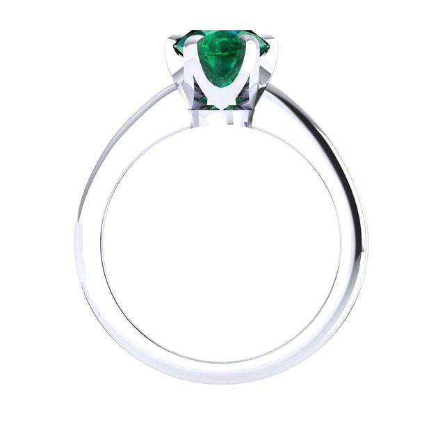 Mappin & Webb Hermione 18ct White Gold And 6x4mm Emerald Ring