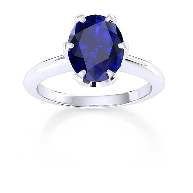 Mappin & Webb Hermione 18ct White Gold And 6x4mm Sapphire Ring