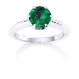 Mappin & Webb Hermione 18ct White Gold And 6mm Emerald Ring