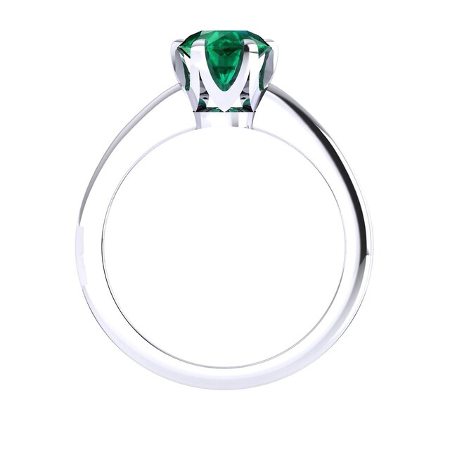 Mappin & Webb Hermione 18ct White Gold And 6mm Emerald Ring