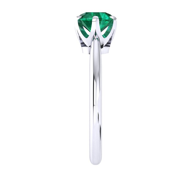 Mappin & Webb Hermione 18ct White Gold And 6mm Emerald Ring