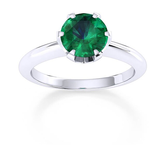 Mappin & Webb Hermione 18ct White Gold And 5mm Emerald Ring