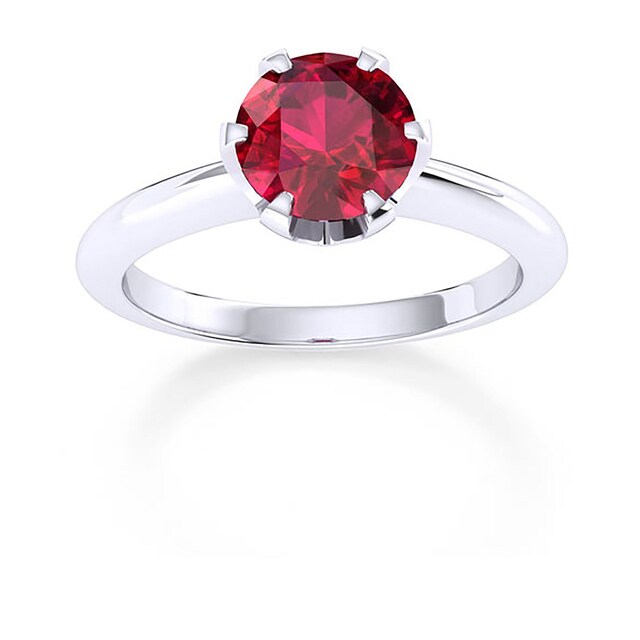 Mappin & Webb Hermione 18ct White Gold And 5mm Ruby Ring