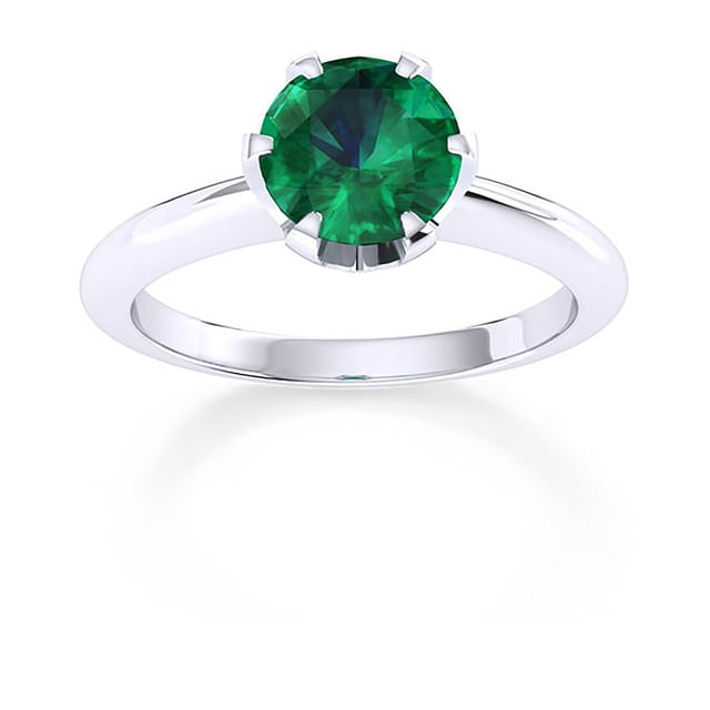 Mappin & Webb Hermione 18ct White Gold And 4mm Emerald Ring