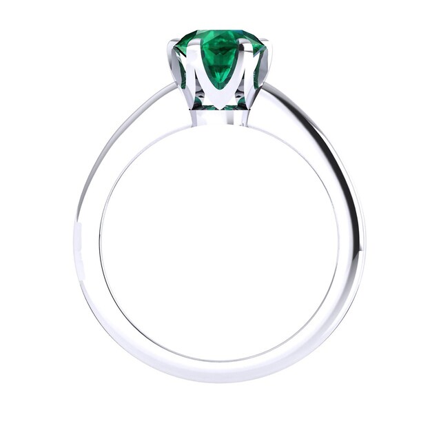 Mappin & Webb Hermione 18ct White Gold And 4mm Emerald Ring