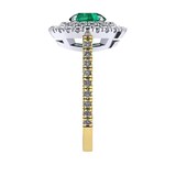Mappin & Webb Alba Double Halo 18ct Yellow Gold And 6mm Emerald Ring