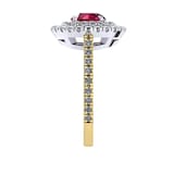 Mappin & Webb Alba Double Halo 18ct Yellow Gold And 6mm Ruby Ring