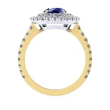 Mappin & Webb Alba Double Halo 18ct Yellow Gold And 6mm Sapphire Ring