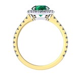 Mappin & Webb Amelia Halo 18ct Yellow Gold And 6mm Emerald Ring