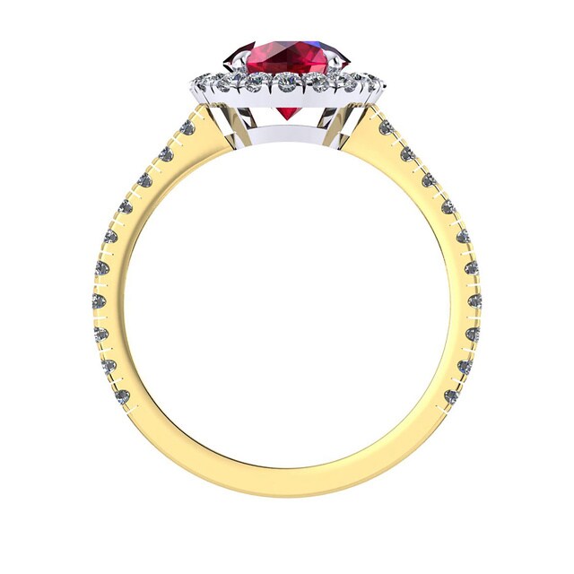 Mappin & Webb Amelia Halo 18ct Yellow Gold And 6mm Ruby Ring