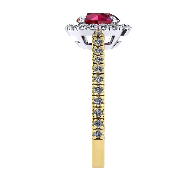 Mappin & Webb Amelia Halo 18ct Yellow Gold And 6mm Ruby Ring