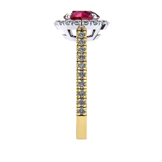 Mappin & Webb Amelia Halo 18ct Yellow Gold And 6mm Ruby Ring