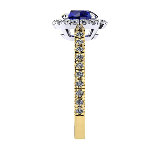 Mappin & Webb Amelia Halo 18ct Yellow Gold And 6mm Sapphire Ring