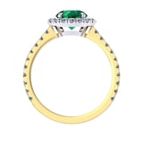 Mappin & Webb Amelia Halo 18ct Yellow Gold And 5mm Emerald Ring