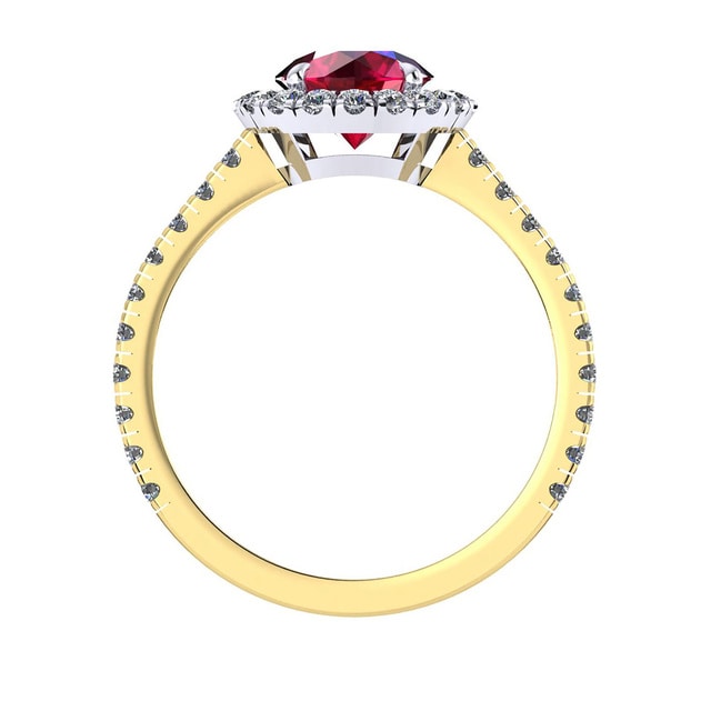 Mappin & Webb Amelia Halo 18ct Yellow Gold And 5mm Ruby Ring