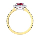 Mappin & Webb Amelia Halo 18ct Yellow Gold And 5mm Ruby Ring