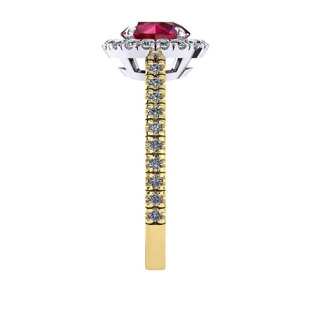 Mappin & Webb Amelia Halo 18ct Yellow Gold And 5mm Ruby Ring