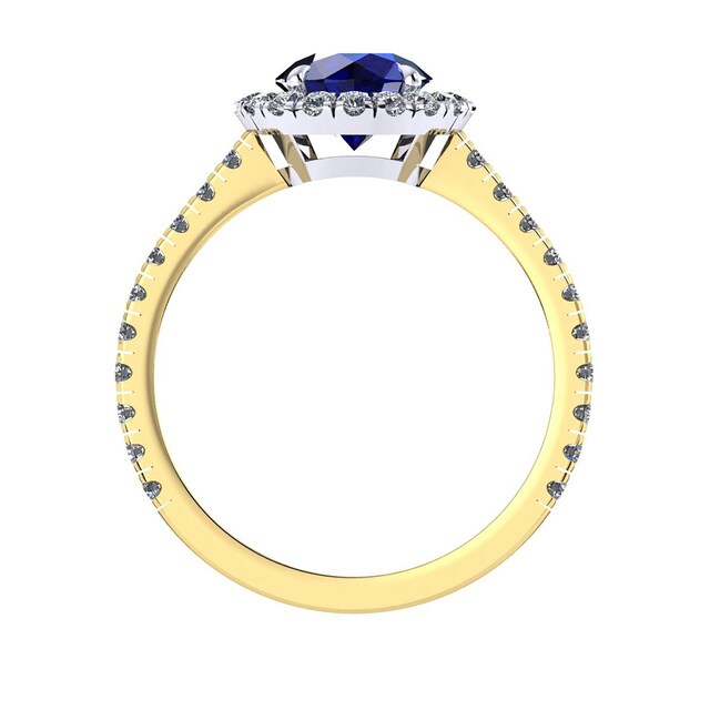 Mappin & Webb Amelia Halo 18ct Yellow Gold And 5mm Sapphire Ring