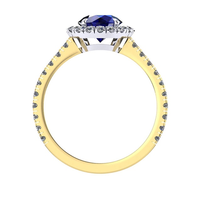 Mappin & Webb Amelia Halo 18ct Yellow Gold And 5mm Sapphire Ring