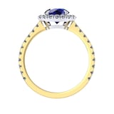 Mappin & Webb Amelia Halo 18ct Yellow Gold And 5mm Sapphire Ring