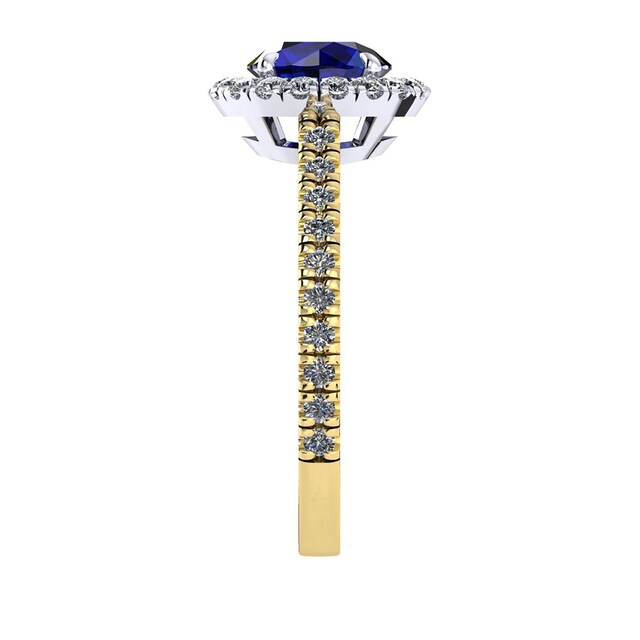 Mappin & Webb Amelia Halo 18ct Yellow Gold And 5mm Sapphire Ring