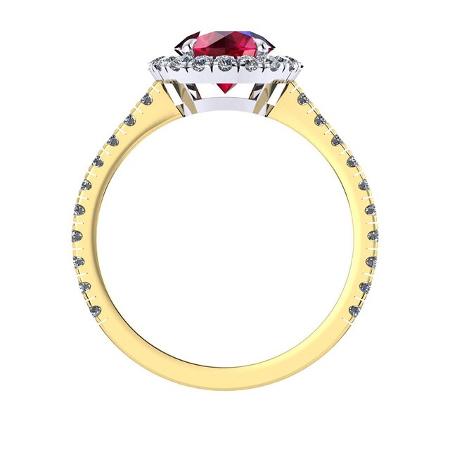 Mappin & Webb Amelia Halo 18ct Yellow Gold And 4mm Ruby Ring