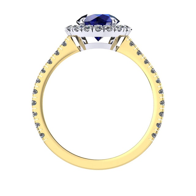 Mappin & Webb Amelia Halo 18ct Yellow Gold And 4mm Sapphire Ring