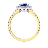 Mappin & Webb Amelia Halo 18ct Yellow Gold And 4mm Sapphire Ring