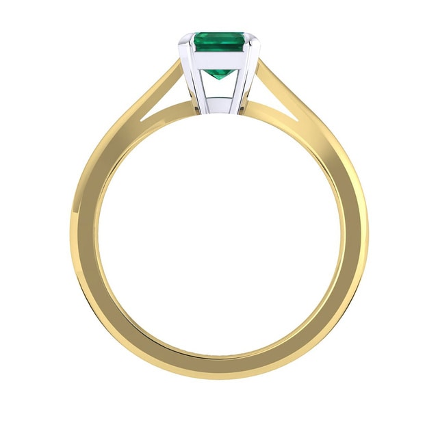 Mappin & Webb Belvedere 18ct Yellow Gold Emerald Cut 9x7mm Emerald Ring