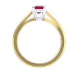 Mappin & Webb Belvedere 18ct Yellow Gold Emerald Cut 9x7mm Ruby Ring