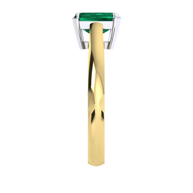 Mappin & Webb Belvedere 18ct Yellow Gold Emerald Cut 7x5mm Emerald Ring