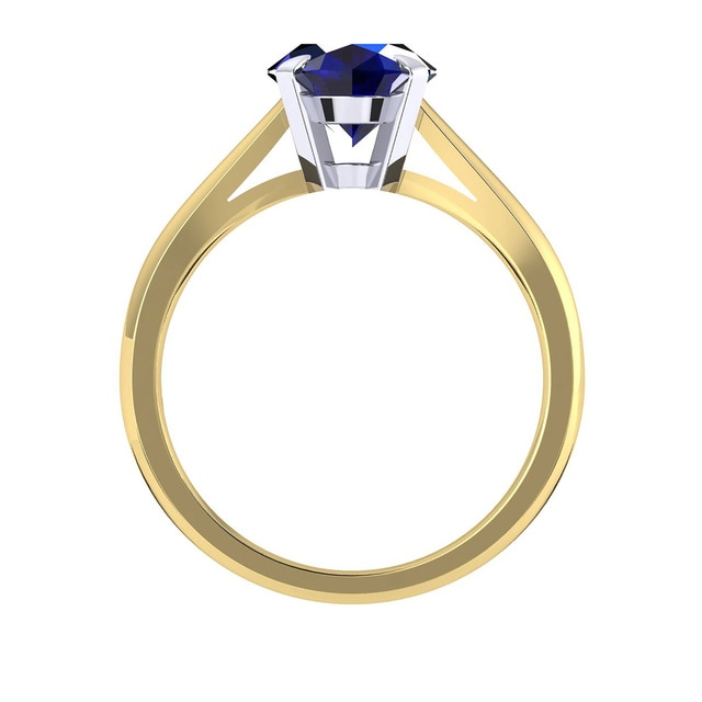 Mappin & Webb Belvedere 18ct Yellow Gold Oval Cut 7x5mm Sapphire Ring