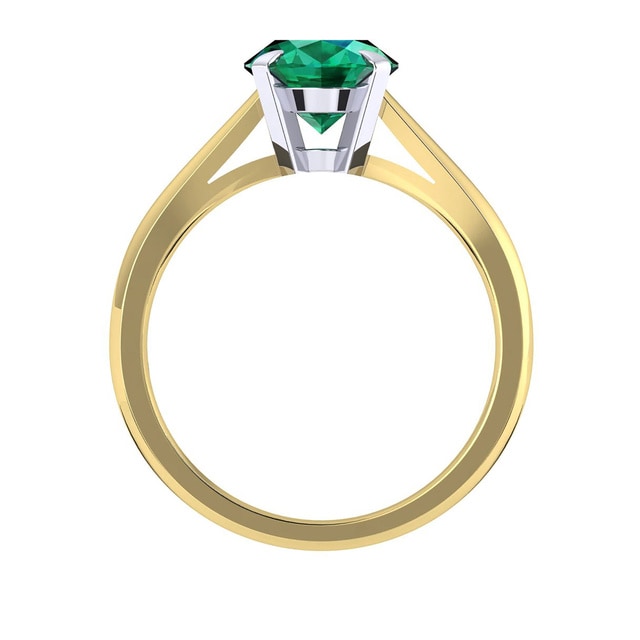 Mappin & Webb Belvedere 18ct Yellow Gold Oval Cut 6x4mm Emerald Ring