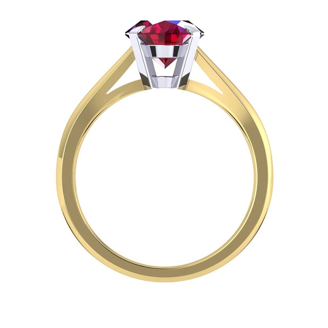 Mappin & Webb Belvedere 18ct Yellow Gold Oval Cut 6x4mm Ruby Ring