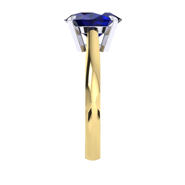 Mappin & Webb Belvedere 18ct Yellow Gold Oval Cut 6x4mm Sapphire Ring