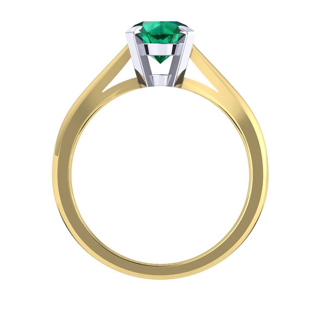 Mappin & Webb Belvedere 18ct Yellow Gold Round Cut 6mm Emerald Ring