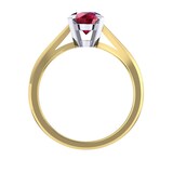 Mappin & Webb Belvedere 18ct Yellow Gold Round Cut 6mm Ruby Ring