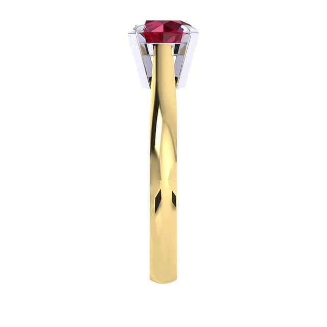 Mappin & Webb Belvedere 18ct Yellow Gold Round Cut 6mm Ruby Ring