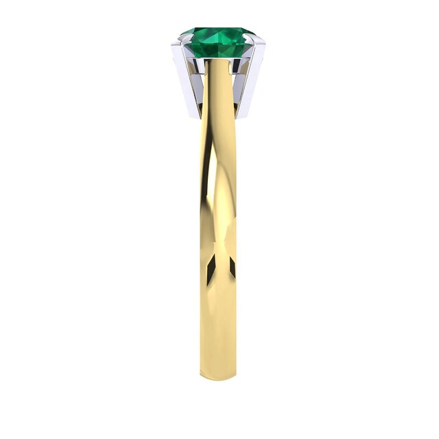 Mappin & Webb Belvedere 18ct Yellow Gold Round Cut 5mm Emerald Ring