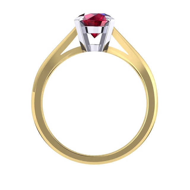 Mappin & Webb Belvedere 18ct Yellow Gold Round Cut 5mm Ruby Ring