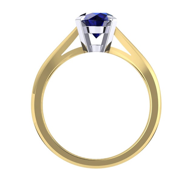 Mappin & Webb Belvedere 18ct Yellow Gold Round Cut 4mm Sapphire Ring