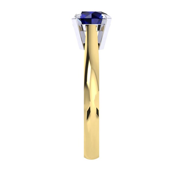 Mappin & Webb Belvedere 18ct Yellow Gold Round Cut 4mm Sapphire Ring