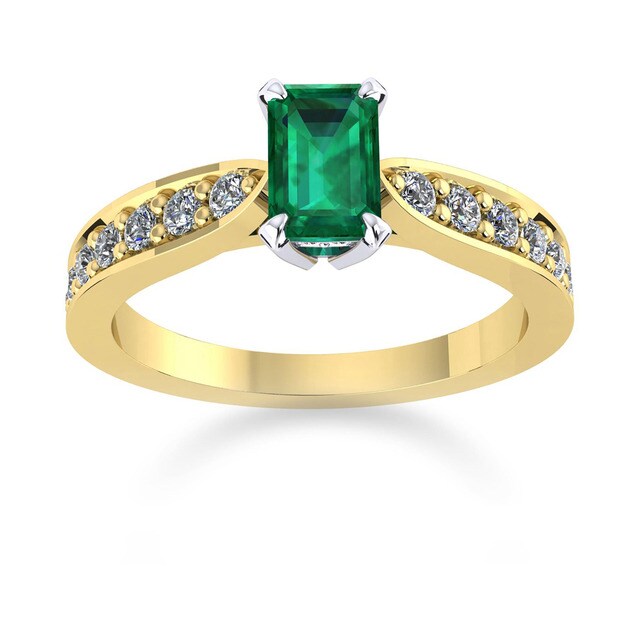 Mappin & Webb Boscobel 18ct Yellow Gold And 9x7mm Emerald Ring