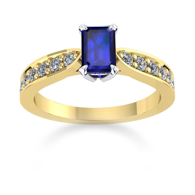 Boscobel 18ct Yellow Gold And 6x4mm Sapphire Ring - Ring Size M